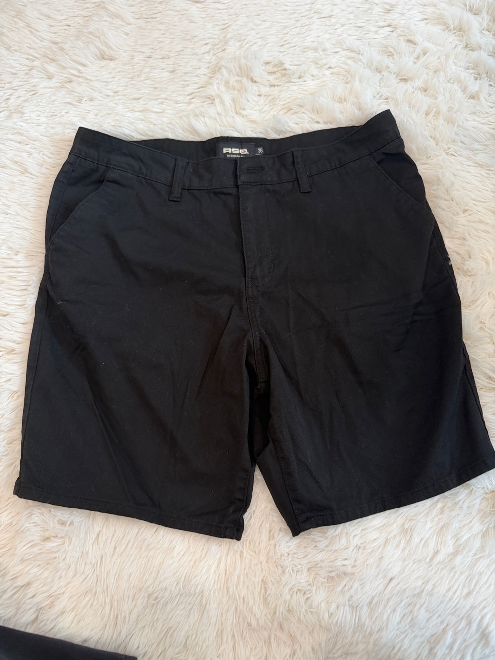 RSQ Black Flat Front Casual Men's Shorts